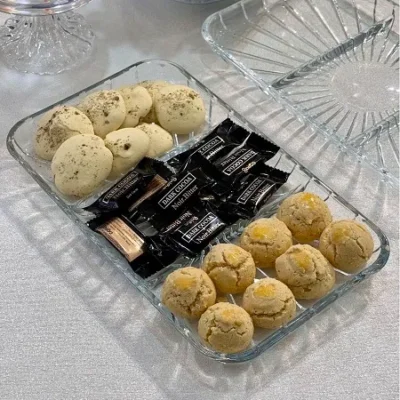 اردوخوری بلور پاشاباغچه مدل 3 خانه کد elegant-54983