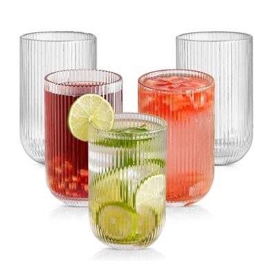 لیوان بلند بلور خطی وارداتی kit-710