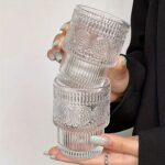 نیم لیوان بلور طرحدار شفاف وارداتی kit-699