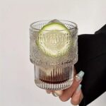 نیم لیوان بلور طرحدار شفاف وارداتی kit-699