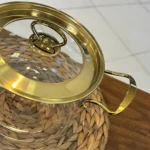 قابلمه پیرکس پروتی ترکیه با دسته و درب طلایی perotti