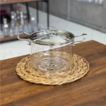 قابلمه پیرکس پروتی ترکیه با دسته و درب سیلور perotti