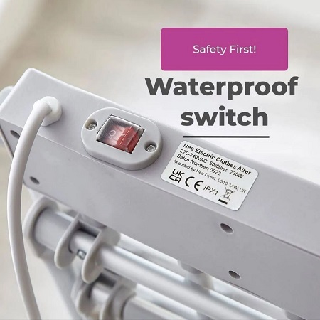 بند رخت برقی گرمایشی جنس آلومینیومی برای آپارتمان